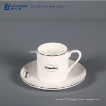 Small Size Italian Style White Porcelain Coffee Cup With Holder